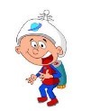 cartoon character with jet pack